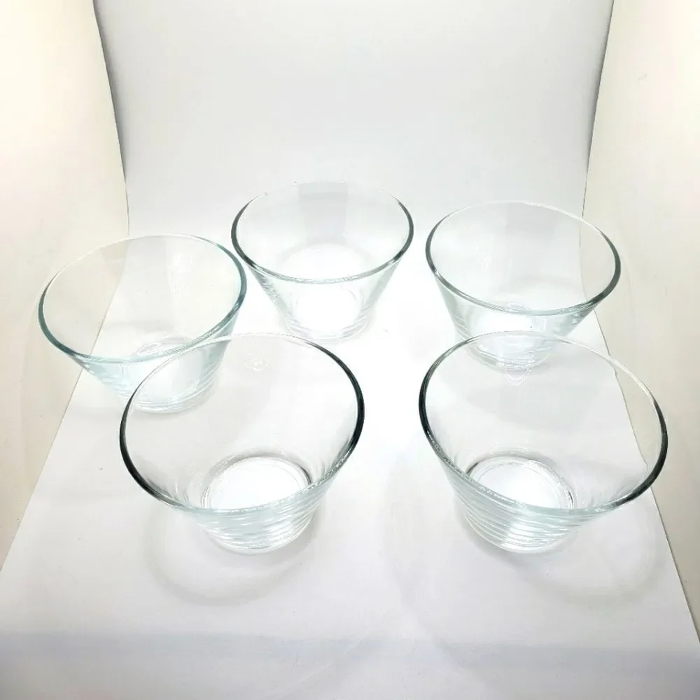 Dessert salsa appetizer glass stackable bowls set of 5
